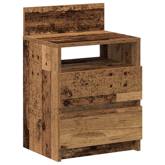 vidaXL Κομοδίνο με 2 συρτάρια Παλιό ξύλο 40x33x60 cm