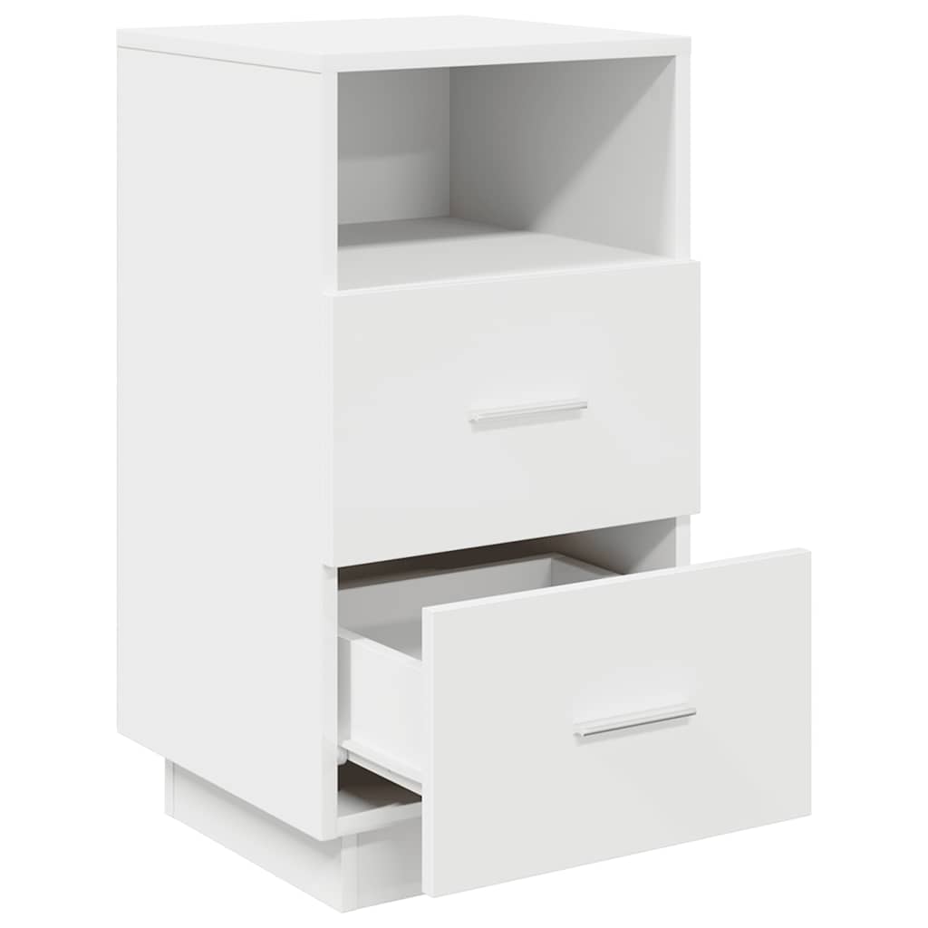 vidaXL Κομοδίνο με 2 συρτάρια Λευκό 36x36x68 cm
