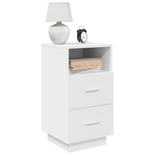 vidaXL Κομοδίνα 2 τμχ με 2 συρτάρια Λευκό 36x36x68 cm