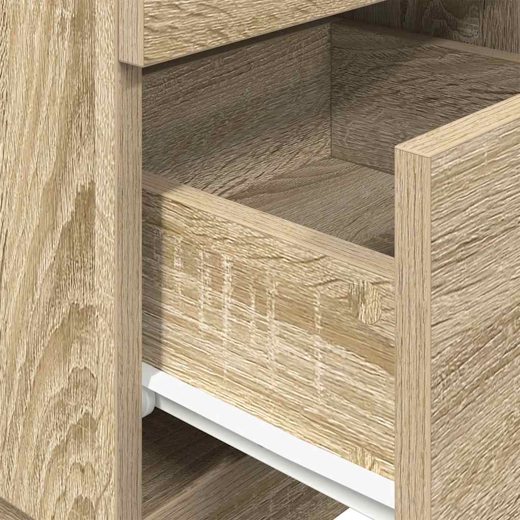 vidaXL Κομοδίνα 2 τεμάχια με 2 συρτάρια Sonoma Δρυς 36x36x68 εκ.