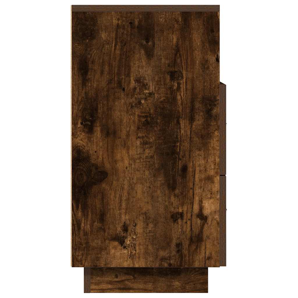 vidaXL Κομοδίνα 2 τμχ με 2 συρτάρια Καπνιστή Δρυς 36x36x68 εκ.