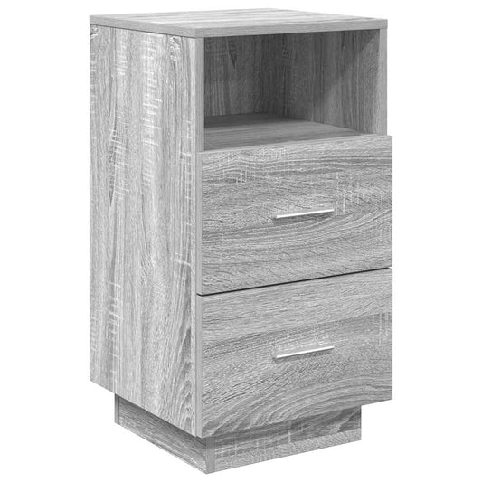 vidaXL Κομοδίνα 2 τμχ με 2 συρτάρια Γκρι Sonoma 36x36x68 εκ.