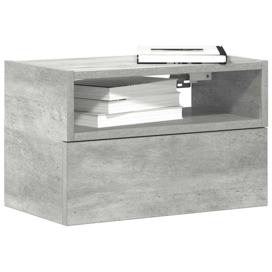 vidaXL Κομοδίνο Επιτοίχιο Γκρι Σκυροδέματος 45x26x28,5 εκ.