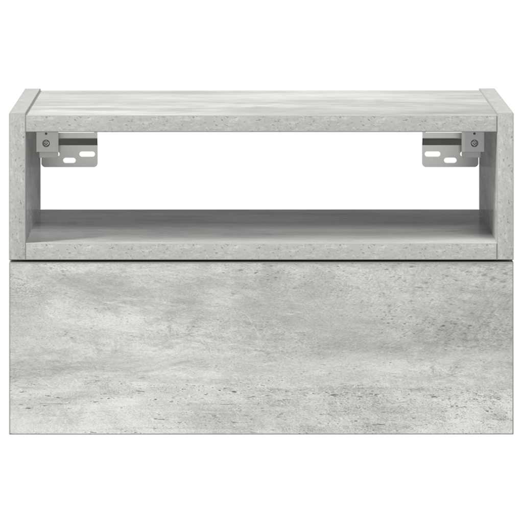 vidaXL Κομοδίνα Επιτοίχια 2 τεμ. Γκρι Σκυροδέματος 45x26x28,5 εκ.