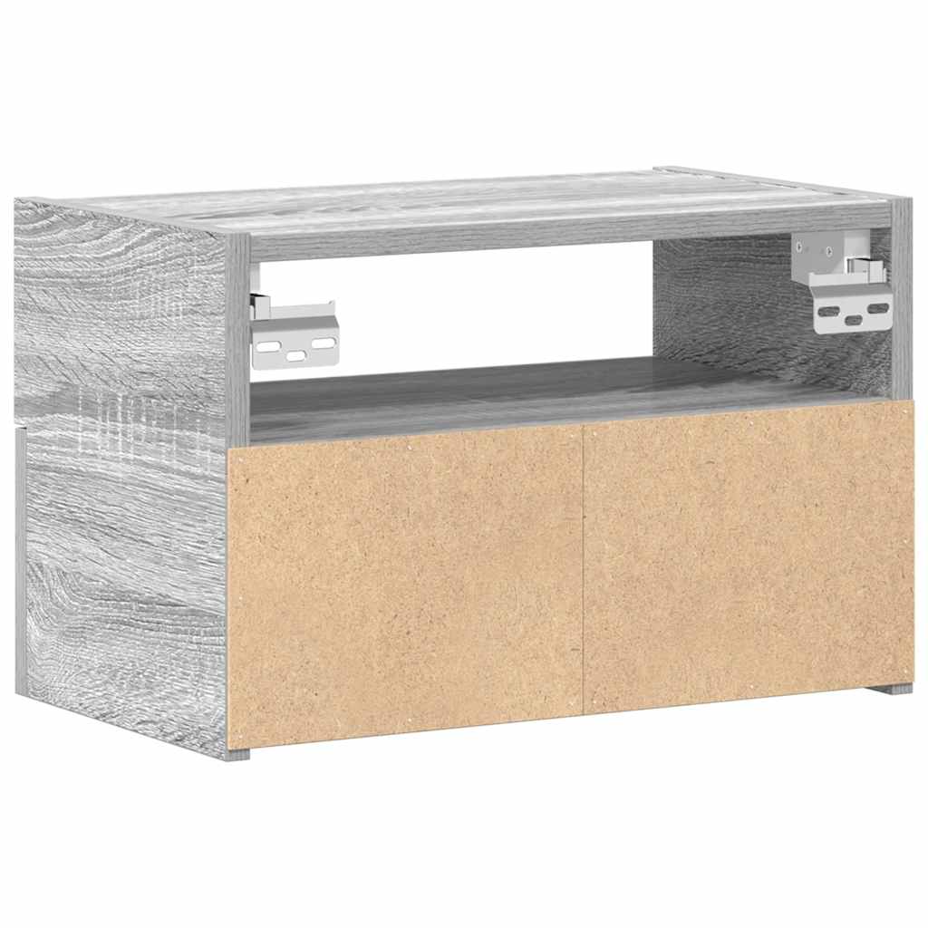 vidaXL Κομοδίνα Επιτοίχια 2 τεμ. Γκρι Sonoma 45x26x28,5 εκ.