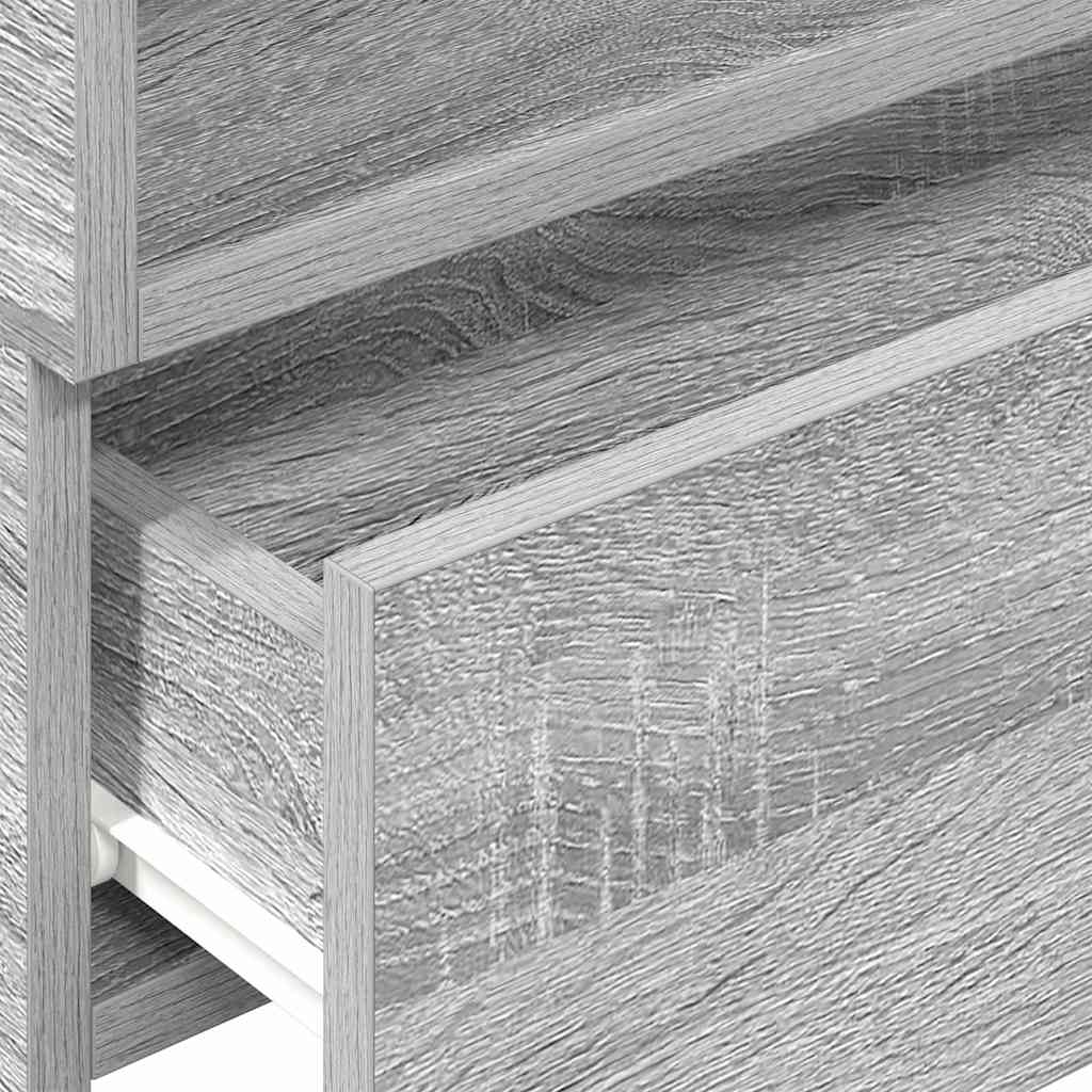 vidaXL Κομοδίνα Επιτοίχια 2 τεμ. Γκρι Sonoma 45x26x28,5 εκ.