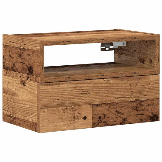 vidaXL Κομοδίνο Επιτοίχιο Όψη Παλαιού Ξύλου 45x26x28,5 εκ.