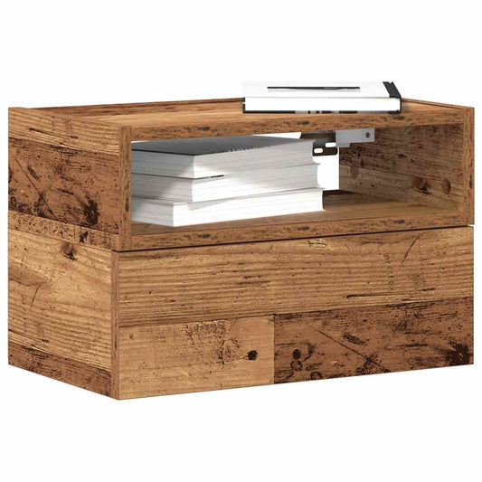 vidaXL Κομοδίνο Επιτοίχιο Όψη Παλαιού Ξύλου 45x26x28,5 εκ.