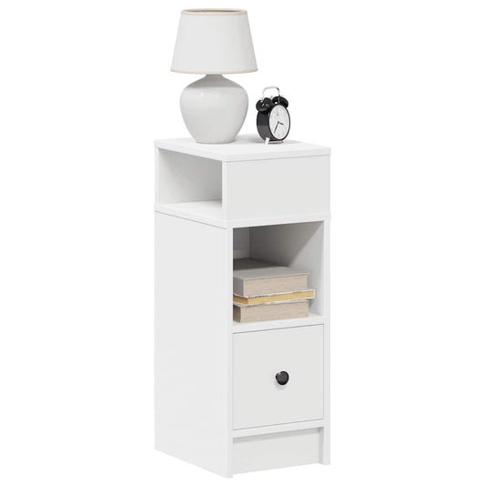 vidaXL Κομοδίνα 2 τεμάχια με συρτάρι Λευκό 25x31x66 cm