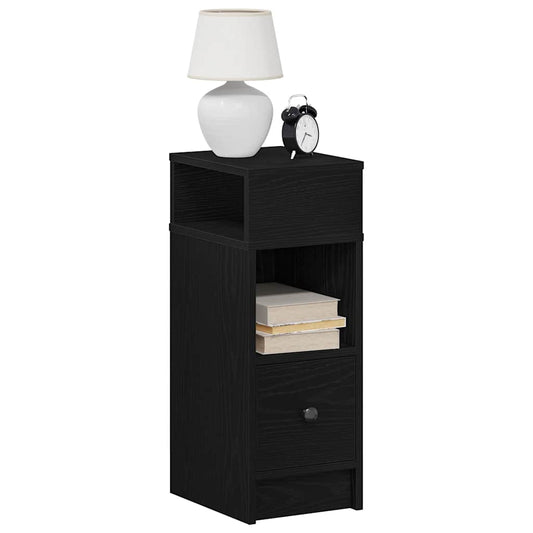 vidaXL Κομοδίνα 2 τεμάχια με συρτάρι Μαύρο 25x31x66 cm