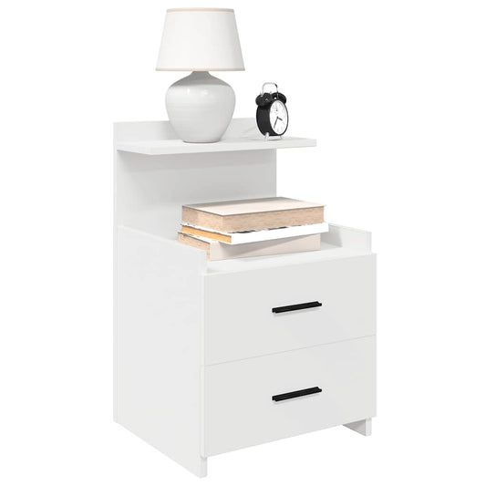 vidaXL Κομοδίνο με 2 Συρτάρια Λευκό 40x36,5x62 εκ.