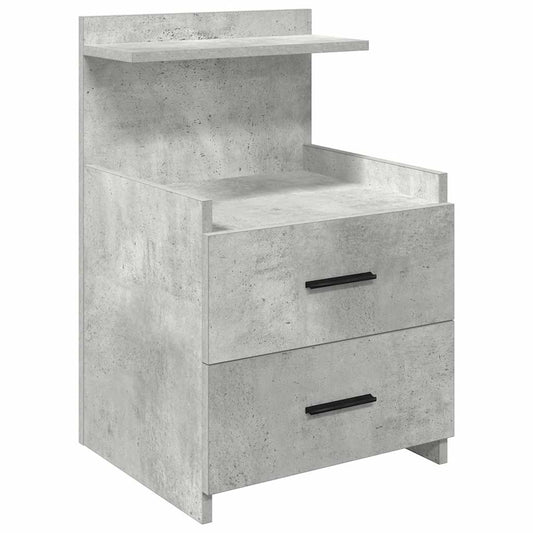 vidaXL Κομοδίνο με 2 Συρτάρια Γκρι Σκυρόδεμα 40x36,5x62 εκ.