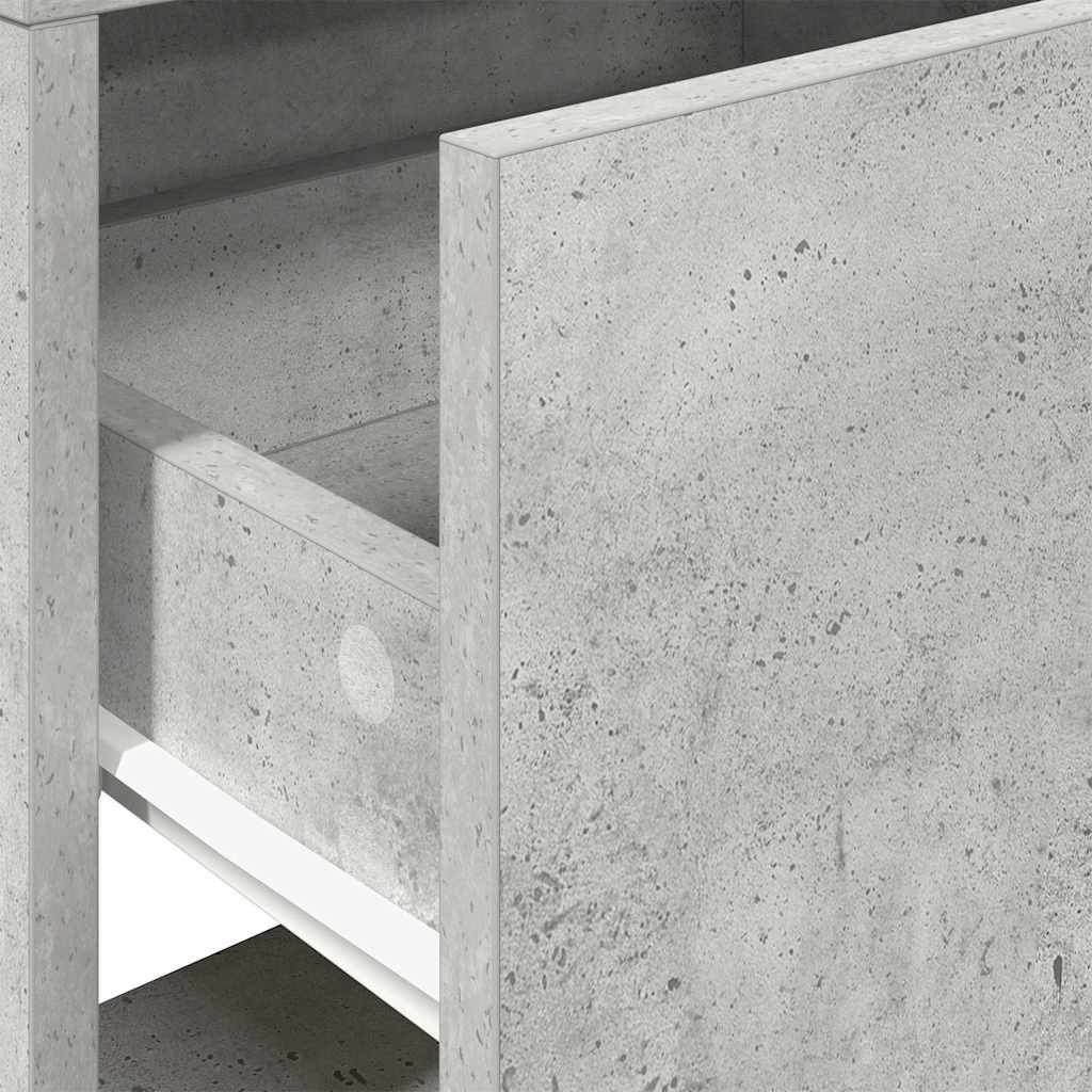 vidaXL Κομοδίνα με συρτάρι 2 τεμ. Γκρι Σκυροδέματος 51x31x47 εκ.