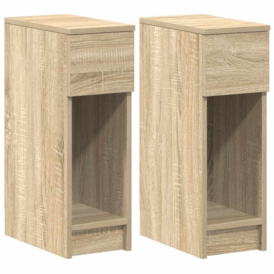 vidaXL Κομοδίνα με συρτάρι 2 τεμ. Sonoma Δρυς 20x36x60 εκ.