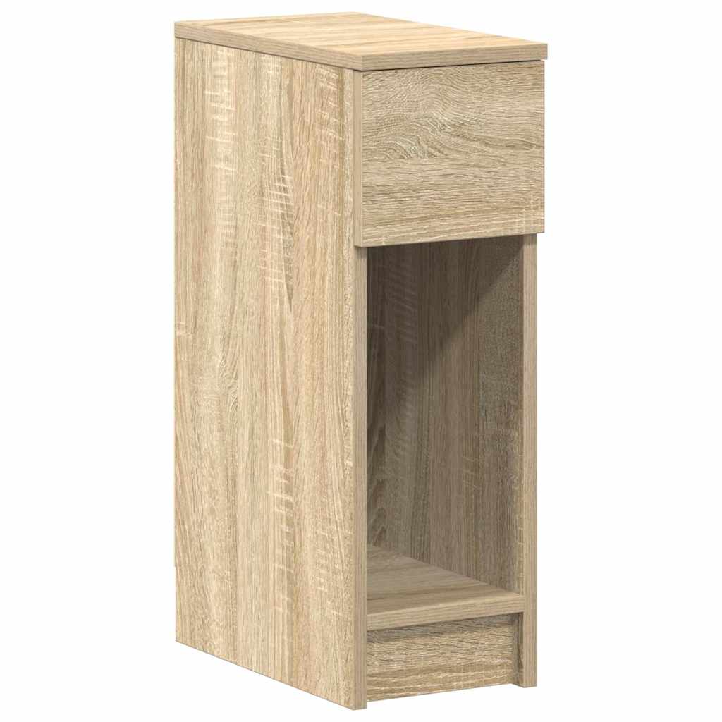 vidaXL Κομοδίνα με συρτάρι 2 τεμ. Sonoma Δρυς 20x36x60 εκ.