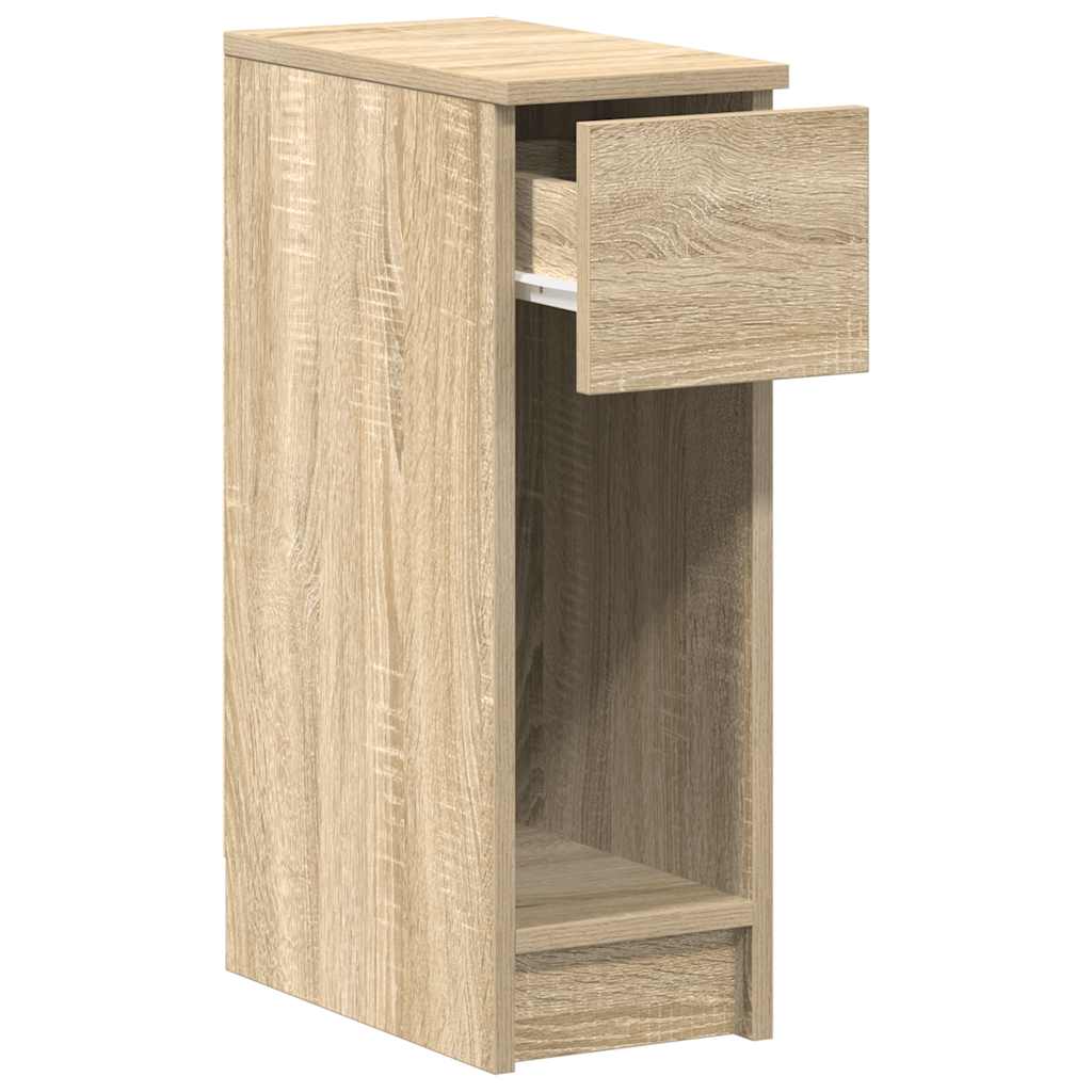 vidaXL Κομοδίνα με συρτάρι 2 τεμ. Sonoma Δρυς 20x36x60 εκ.