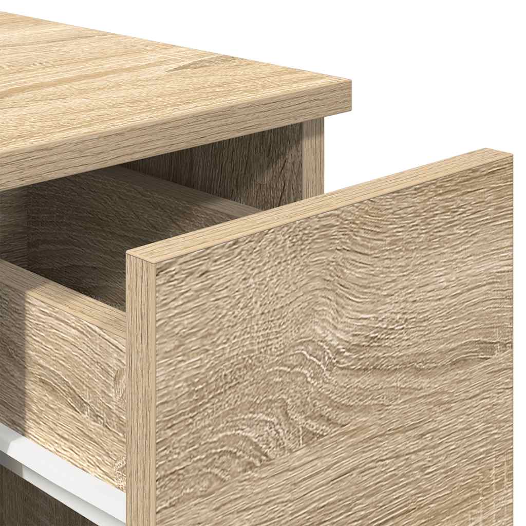 vidaXL Κομοδίνα με συρτάρι 2 τεμ. Sonoma Δρυς 20x36x60 εκ.