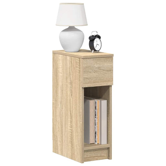 vidaXL Κομοδίνα με συρτάρι 2 τεμ. Sonoma Δρυς 20x36x60 εκ.