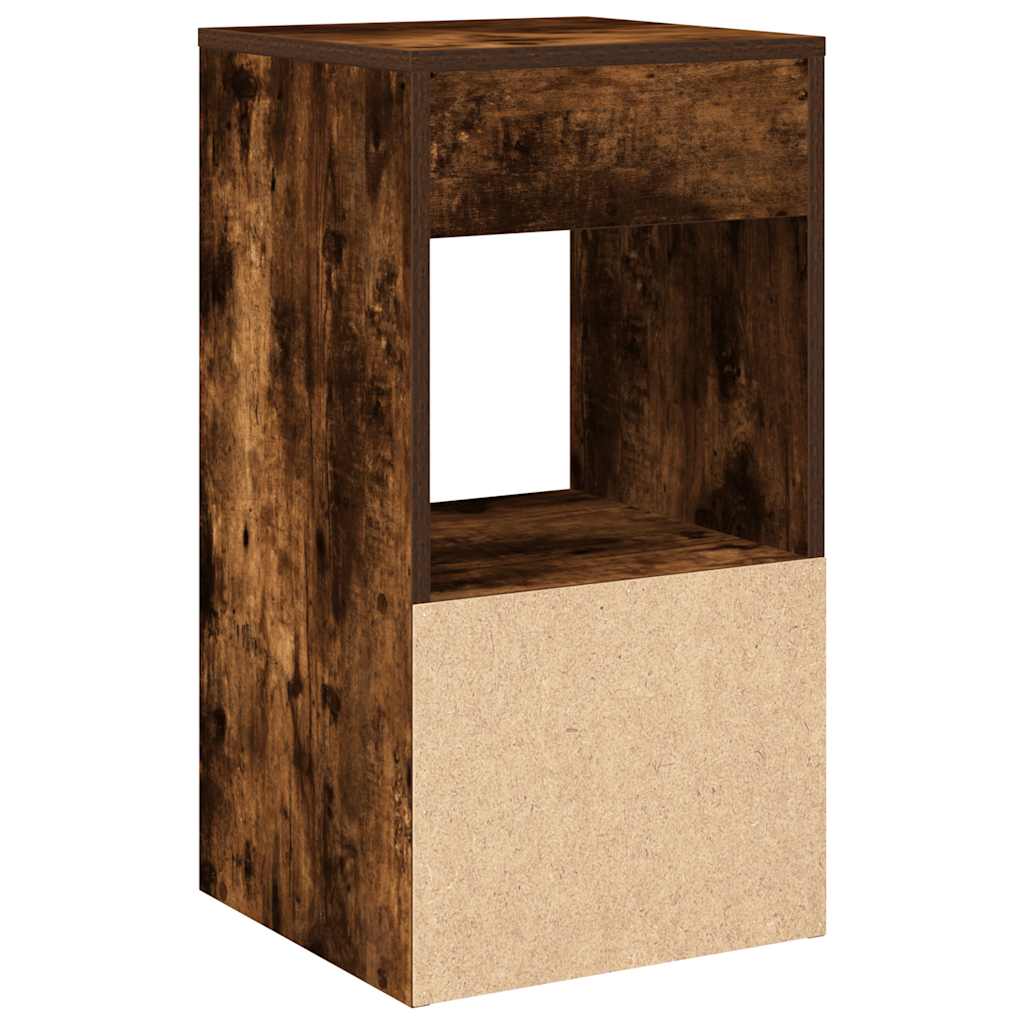 vidaXL Κομοδίνο με συρτάρι Καπνιστή Δρυς 35x34x66,5 εκ.