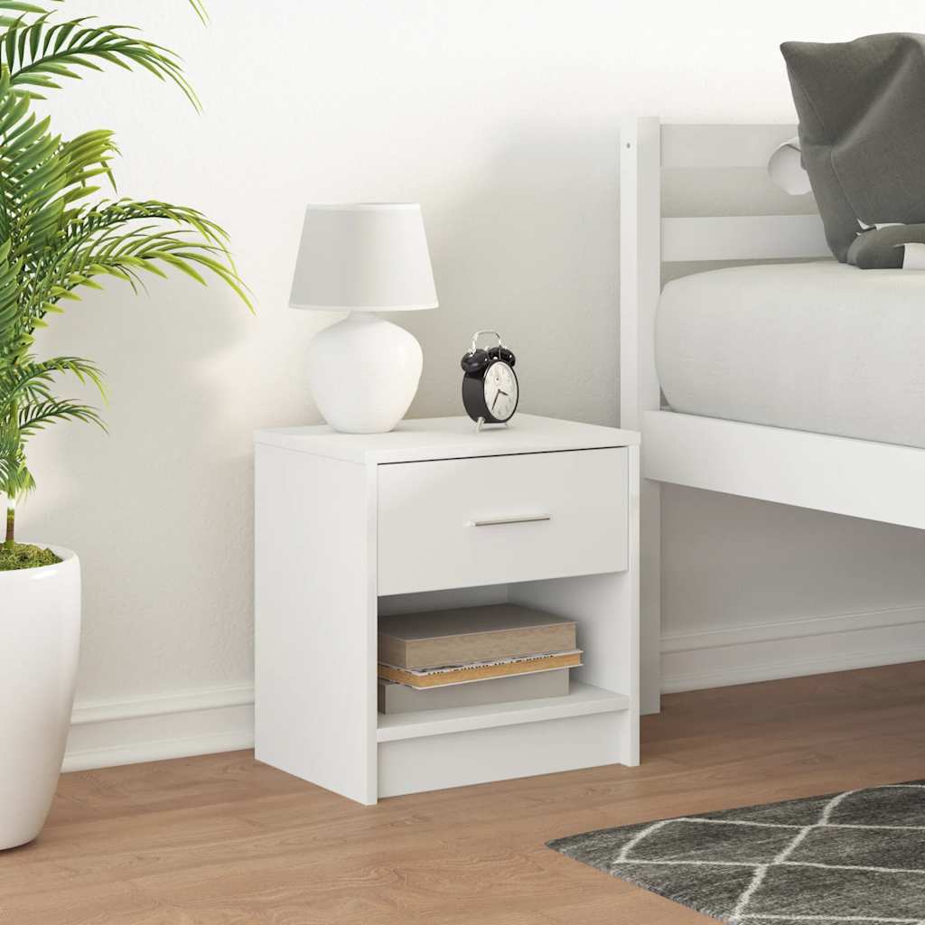 vidaXL Κομοδίνο με Συρτάρι Λευκό 39 x 28 x 41 εκ.