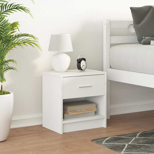 vidaXL Κομοδίνο με Συρτάρι Λευκό 39 x 28 x 41 εκ.