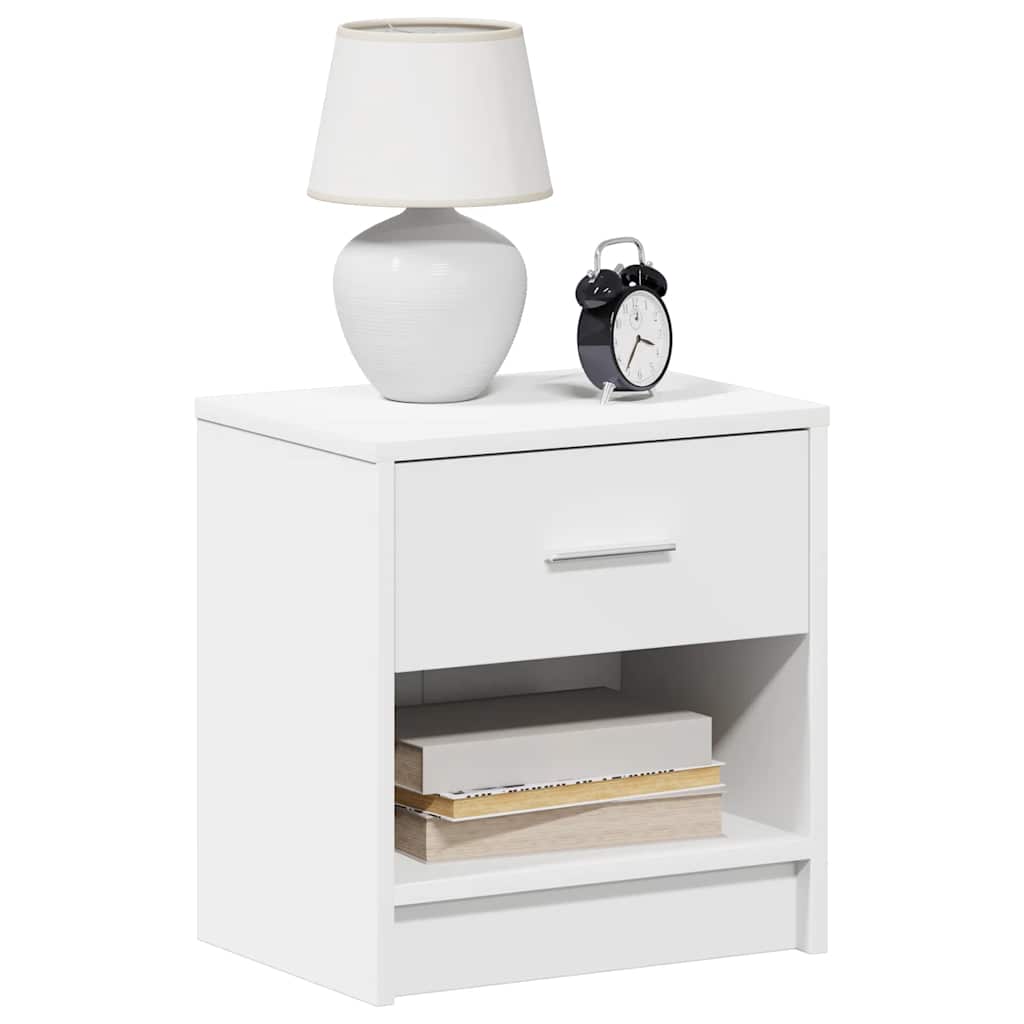 vidaXL Κομοδίνα 2 τεμ. με Συρτάρι Λευκά 39x28x41 εκ.