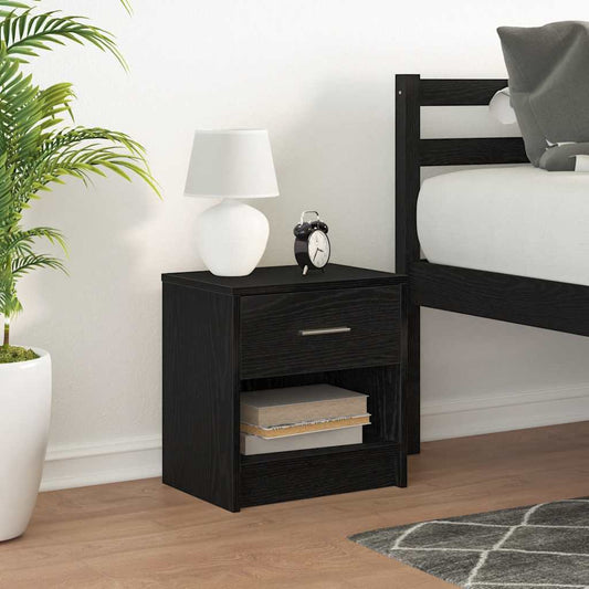 vidaXL Κομοδίνο με Συρτάρι Μαύρο 39 x 28 x 41 εκ.