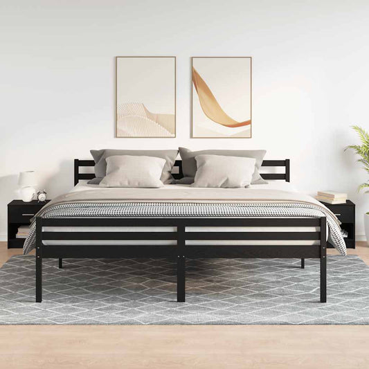 vidaXL Κομοδίνα 2 τεμ. με Συρτάρι Μαύρα 39x28x41 εκ.