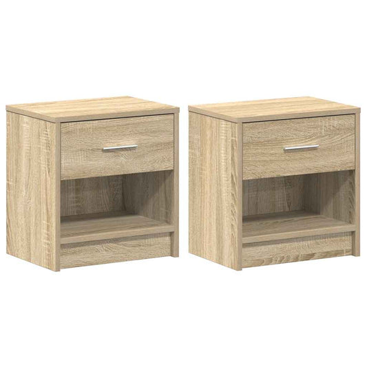 vidaXL Κομοδίνα 2 τεμ. με Συρτάρι Sonoma Δρυς 39 x 28 x 41 εκ.