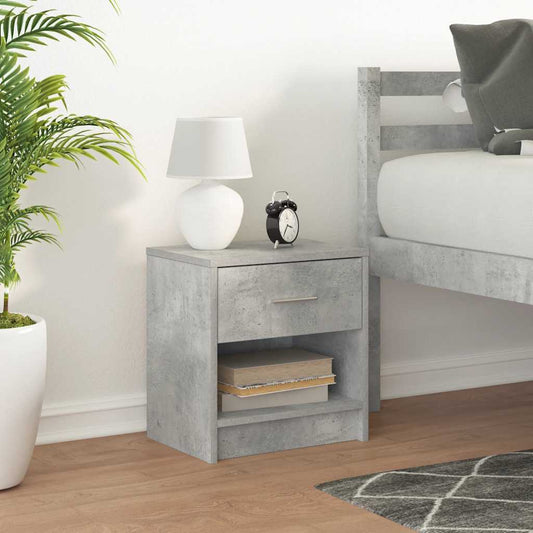 vidaXL Κομοδίνο με Συρτάρι Γκρι Σκυρόδεμα 39 x 28 x 41 εκ.