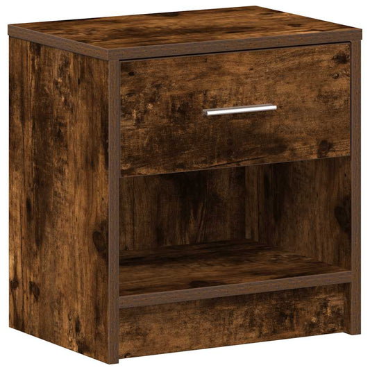 vidaXL Κομοδίνο με Συρτάρι σε Καπνιστή Δρυς 39 x 28 x 41 εκ.