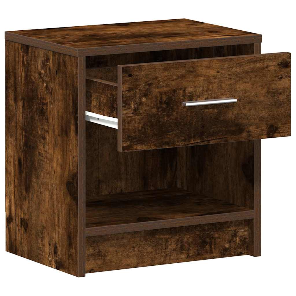 vidaXL Κομοδίνο με Συρτάρι σε Καπνιστή Δρυς 39 x 28 x 41 εκ.