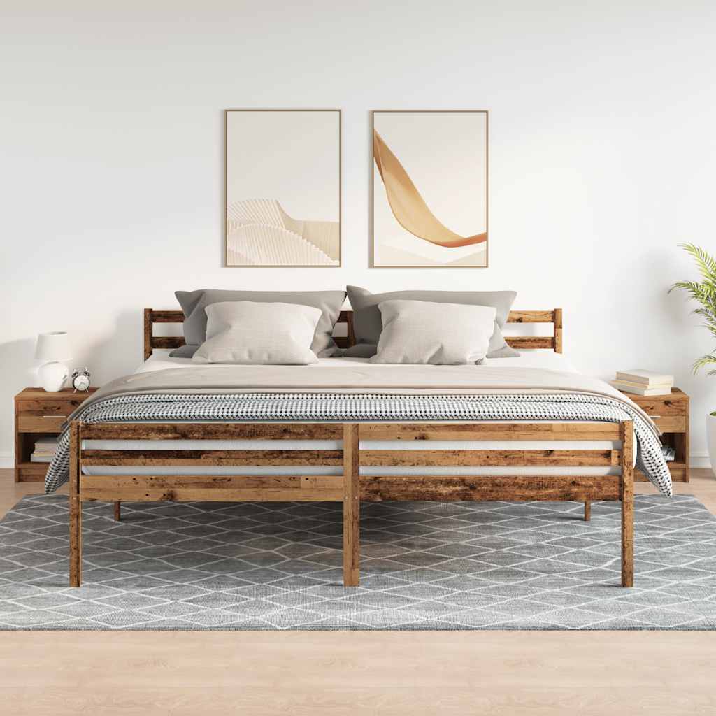 vidaXL Κομοδίνα 2 τεμ. με Συρτάρι από Παλιό Ξύλο 39x28x41 εκ.