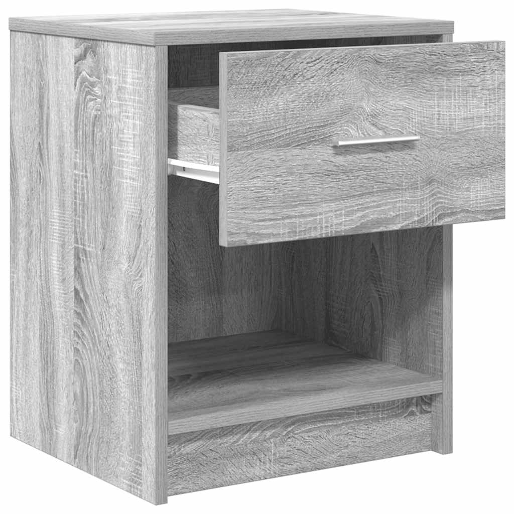 vidaXL Κομοδίνα 2 τεμ. με Συρτάρι Γκρι Sonoma 40x34x50 εκ.