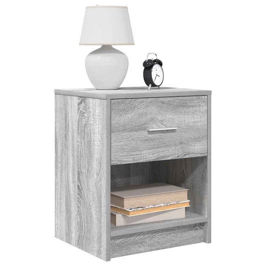 vidaXL Κομοδίνα 2 τεμ. με Συρτάρι Γκρι Sonoma 40x34x50 εκ.
