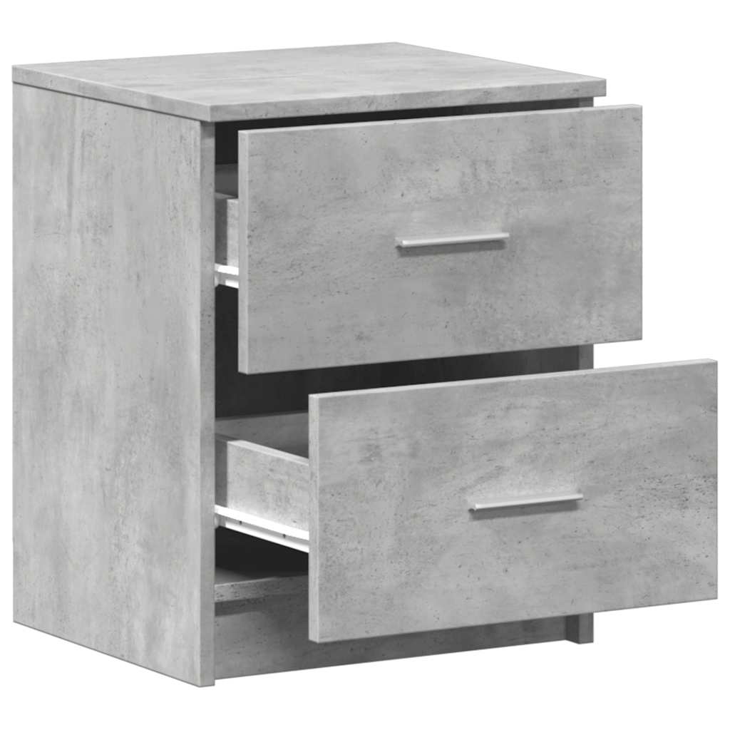 vidaXL Κομοδίνο με 2 Συρτάρια Γκρι Σκυρόδεμα 40x36x50 εκ.