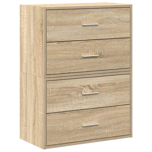 vidaXL Ντουλάπια με 4 συρτάρια 2 τεμ. Sonoma Δρυς 60x31x40 εκ.