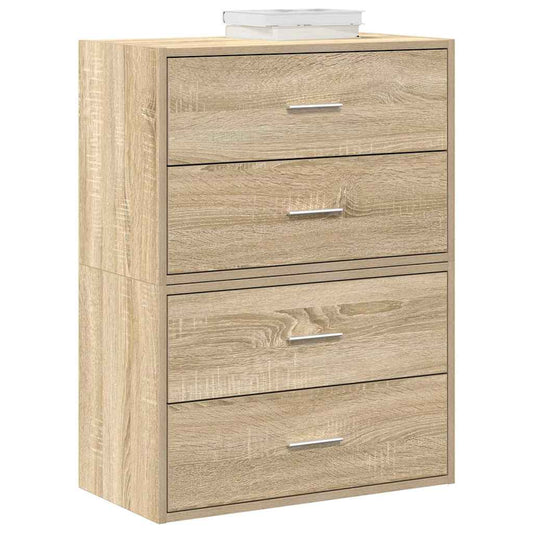 vidaXL Ντουλάπια με 4 συρτάρια 2 τεμ. Sonoma Δρυς 60x31x40 εκ.