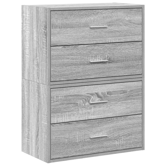 vidaXL Ντουλάπια με 2 συρτάρια 2 τεμ. Γκρι Sonoma 60x31x40 εκ.
