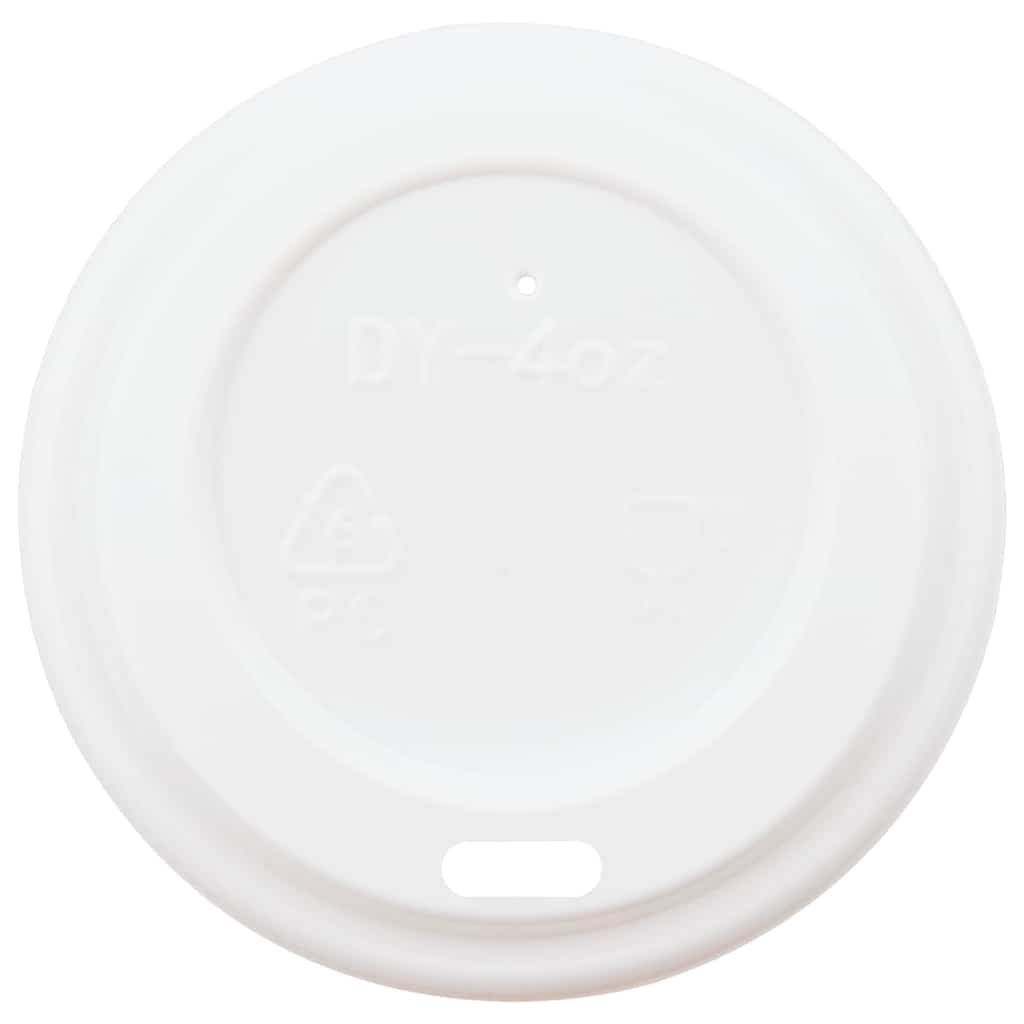 vidaXL Χάρτινα καπάκια καφέ Ø60 mm 4oz 1000 τεμάχια Λευκό πλαστικό