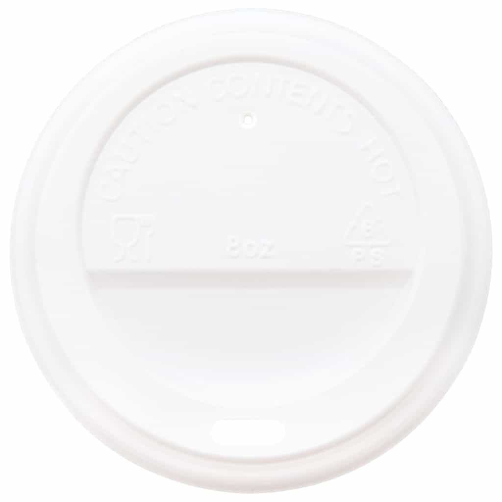 vidaXL Χάρτινα καπάκια καφέ Ø80 mm 8oz 1000 τεμάχια Λευκό πλαστικό