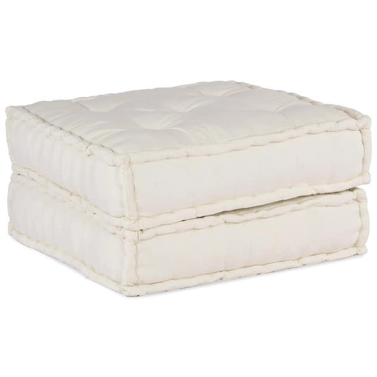 vidaXL Modular Pouffe Cream 70x70x36 ύφασμα
