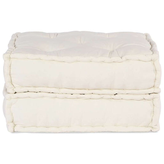 vidaXL Modular Pouffe Cream 70x70x36 ύφασμα