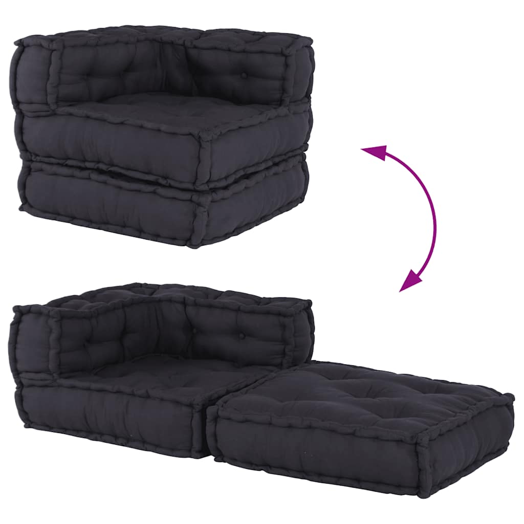vidaXL Modular Pouffe Anthracite 70x70x54 ύφασμα