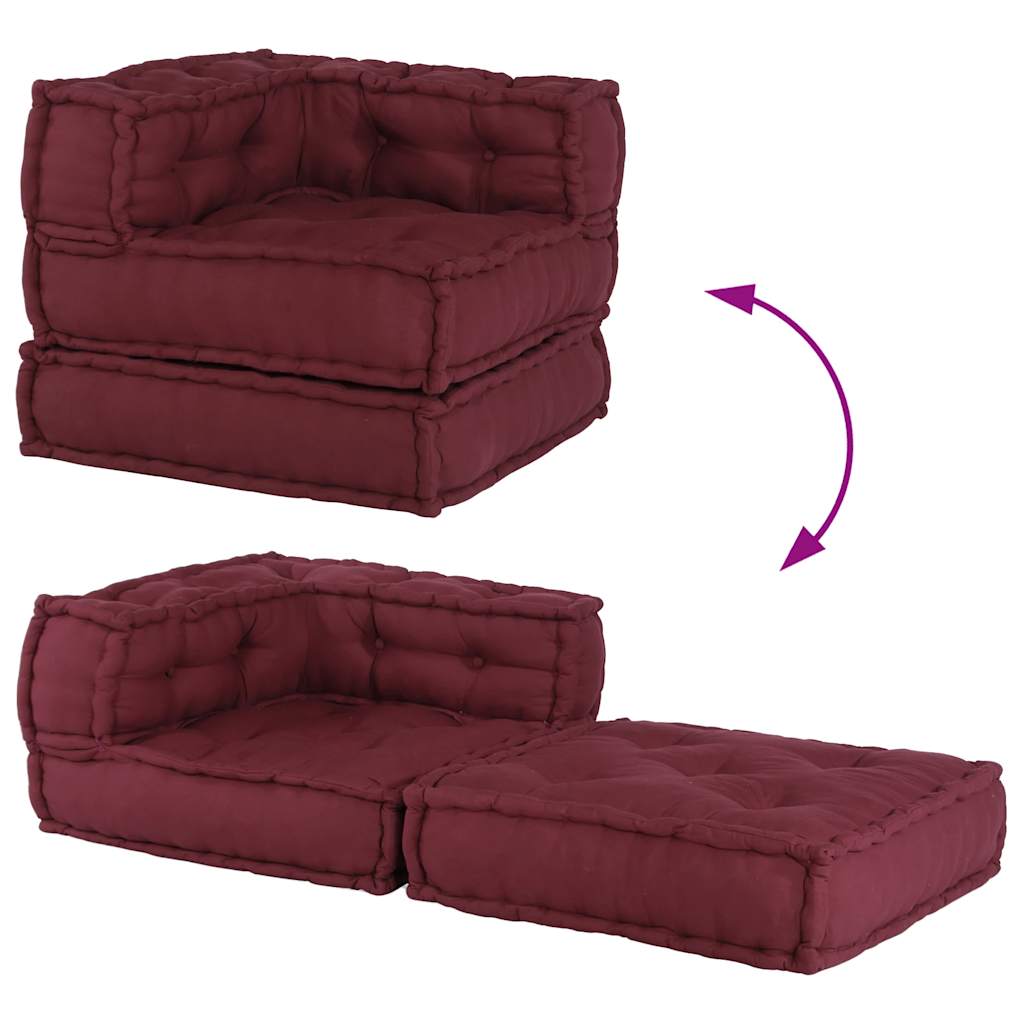 vidaXL Modular Pouffe Maroon 70x70x54 ύφασμα