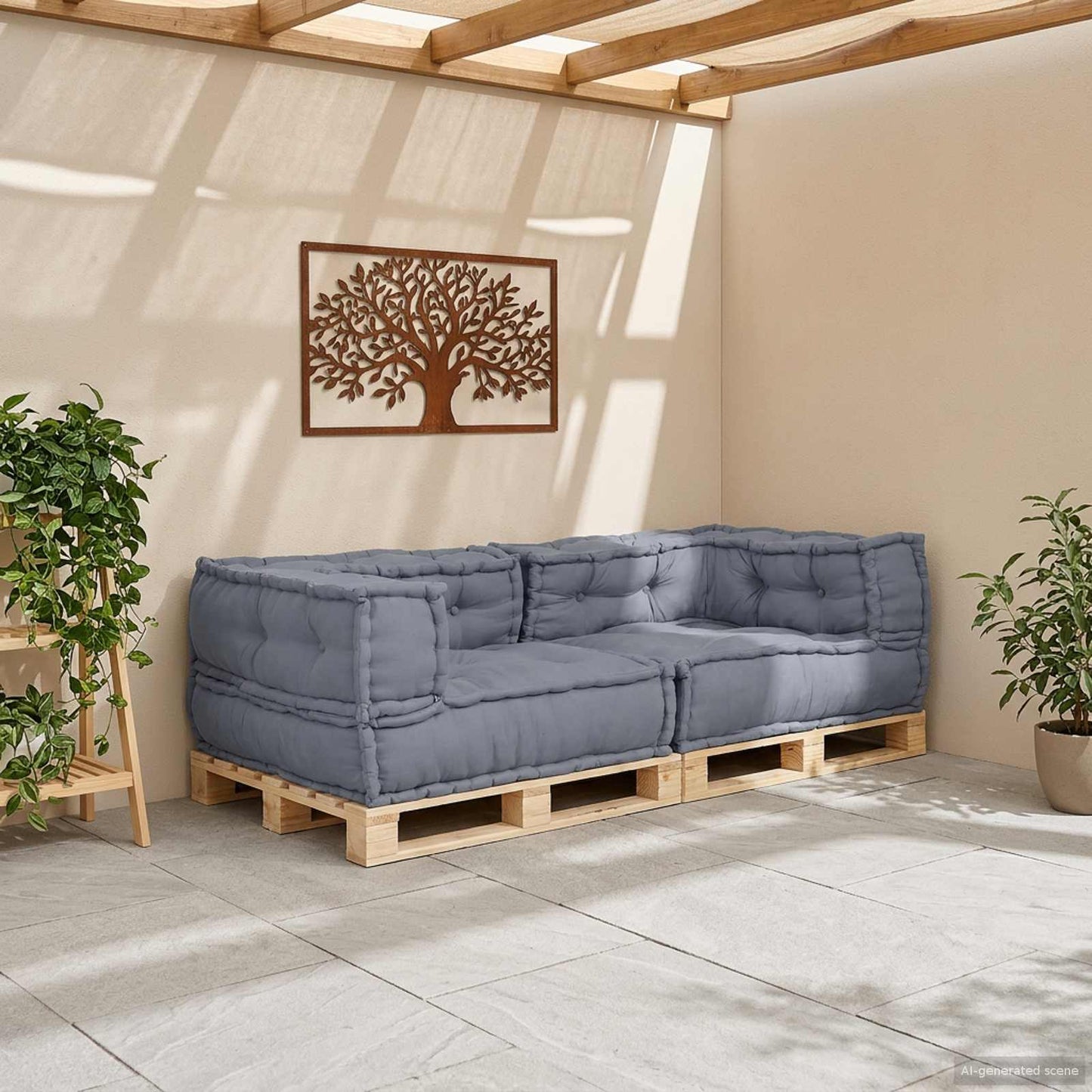 vidaXL Μονάδα Μοντέρνου Καναπέ 3 pcs Γκρι 140 x 70 x 36 εκ Ύφασμα