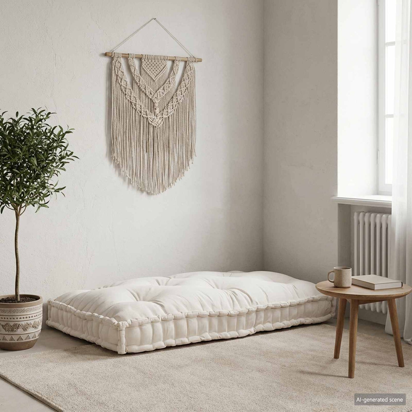 vidaXL Μαξιλάρι για καναπέ παλέτας Κρεμ 120 x 80 x 12 cm Ύφασμα