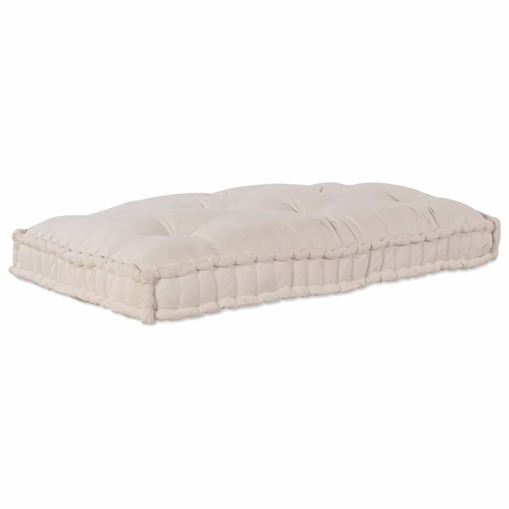 vidaXL Μαξιλάρι για καναπέ παλέτας Κρεμ 120 x 80 x 12 cm Ύφασμα