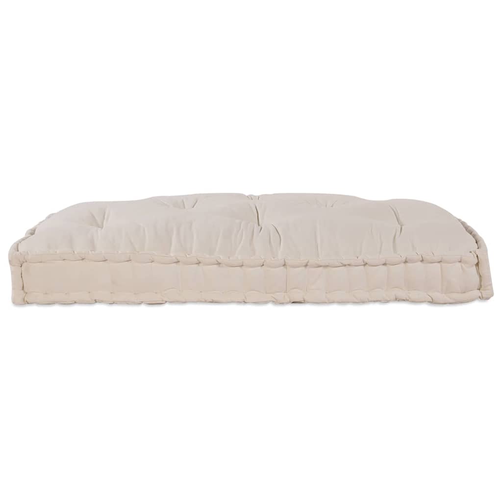 vidaXL Μαξιλάρι για καναπέ παλέτας Κρεμ 120 x 80 x 12 cm Ύφασμα
