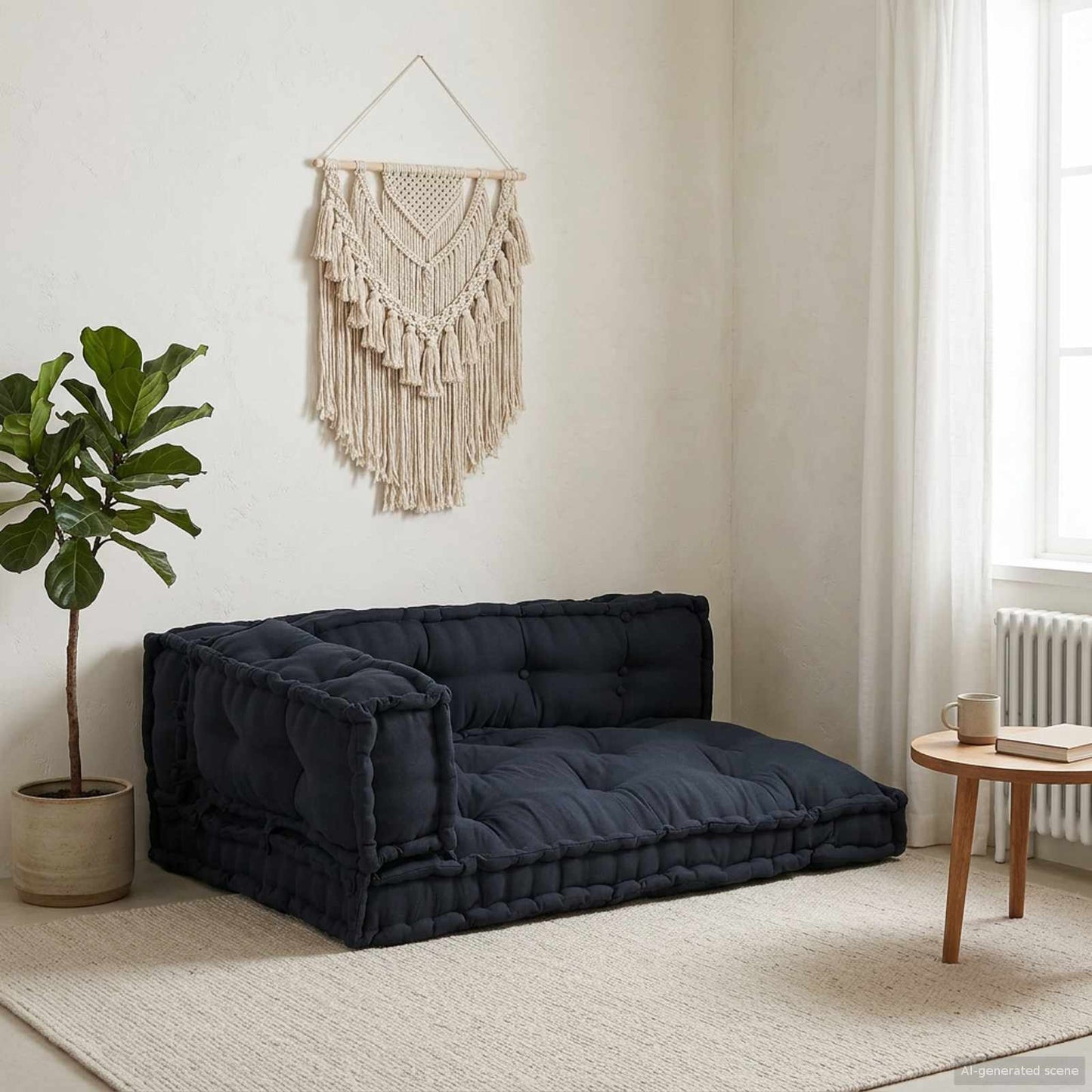 vidaXL Μαξιλάρι για καναπέ παλέτας 3 pcs Ύφασμα Ανθρακί
